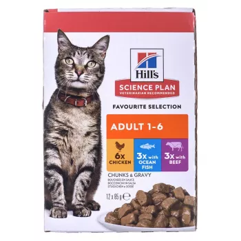 HILL'S Feline Adult Multipack Classic - kotike 12x85g
