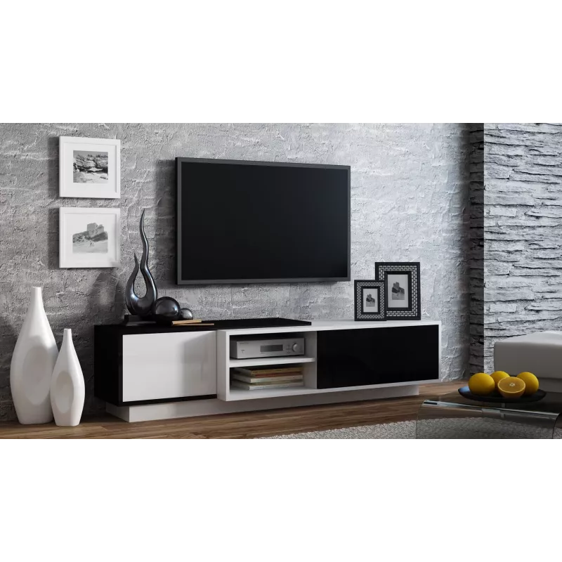 Cama TV-kapp SIGMA1 180 valge/must läikiv