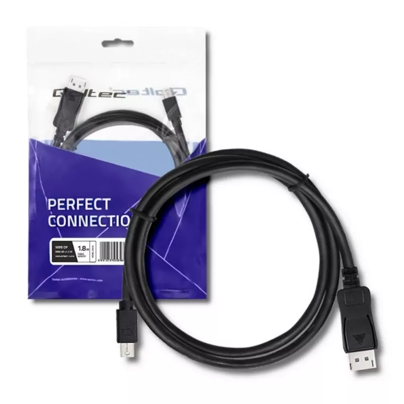 DisplayPorti kaabel Qoltec 50434 1.8 m Mini DisplayPort Must