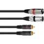 Helikaabel 1 m Omnitronic 3022522B 2x XLR 2x RCA Must