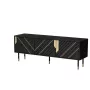 TV-kapp Cama Meble MOUNTAIN 154x40x55 cm — puitlaastplaadist pealispind, must ja kuldne