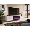 TV-kapp Cama Meble SLIDE 200K elektrikaminaga 200x40x37 cm läikiv valge