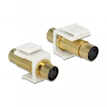 Keystone moodul DELOCK 86338 — Mini-DIN 4 Mini-DIN 4-le, valge, 22×40×15 mm