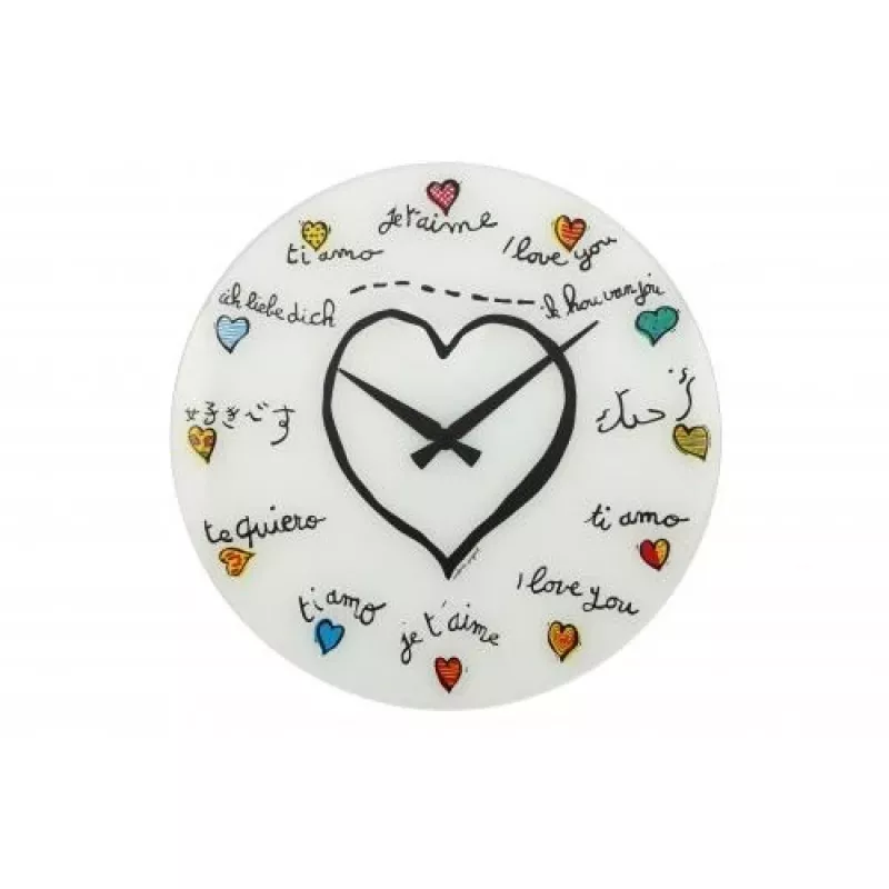 NeXtime kell 8030 Loving You, Ø43 cm, seinakell, valge/mitmevärviline