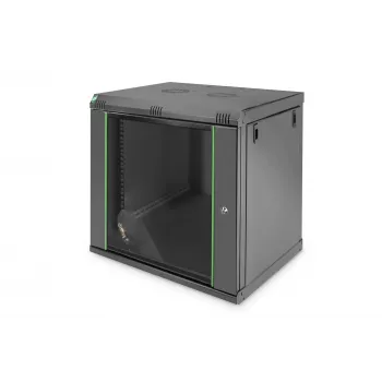 DIGITUS Dynamic Basic DN-19 16-U-EC-SW - kapp - võrguriiul - sobib seinapaigalduseks - must, RAL 9005 - 12U - 48.3 cm (19)