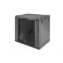 DIGITUS Dynamic Basic DN-19 16-U-EC-SW - kapp - võrguriiul - sobib seinapaigalduseks - must, RAL 9005 - 12U - 48.3 cm (19)