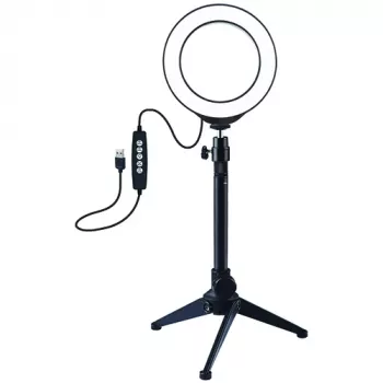 LED-ringsvalgus 12 cm laual kolmjalgstatiiviga kuni 24,5 cm, USB, RGBW