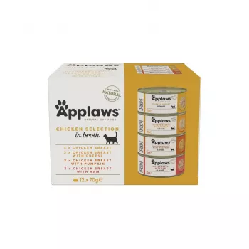 APPLAWS Chicken Selection in Broth - märg kassitoit - 12x70g