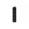 Lanberg PS0-04E-0100-IEC-BK toite pikendusjuhe 1m 4 vahelduvvoolupesa siseruumidesse Must