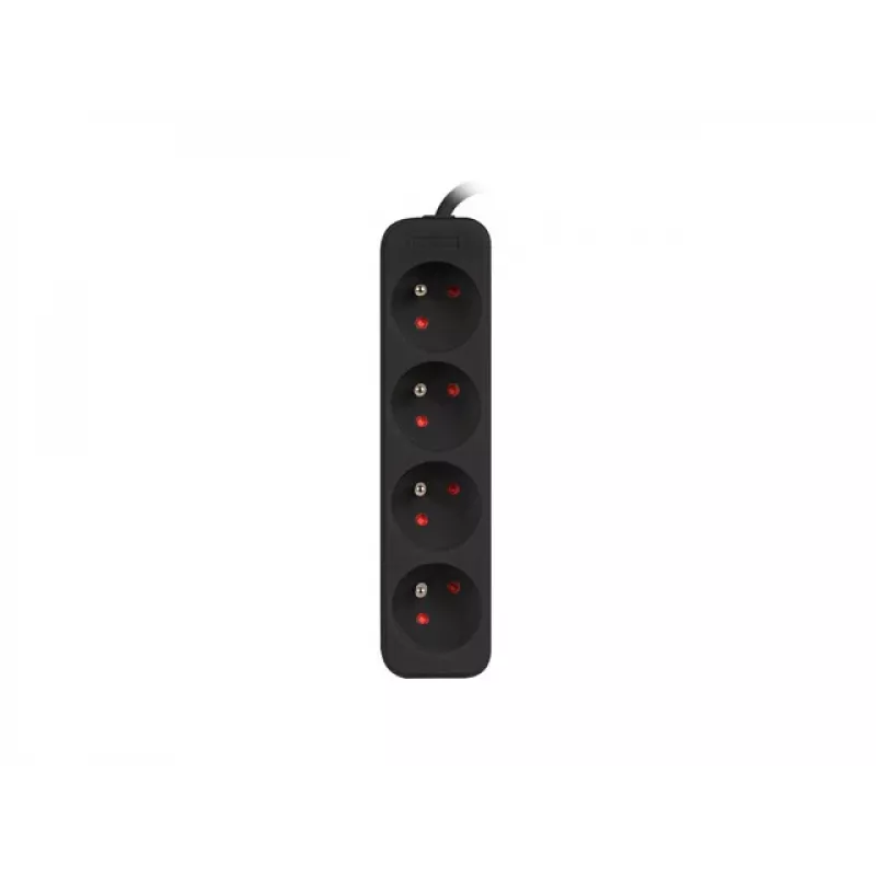Lanberg PS0-04E-0100-IEC-BK toite pikendusjuhe 1m 4 vahelduvvoolupesa siseruumidesse Must