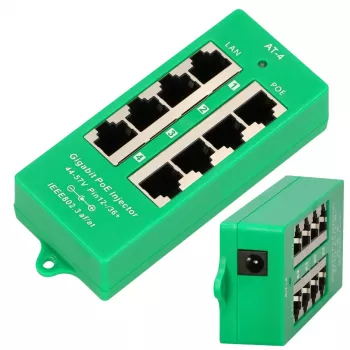 Extralink ACTIVE POE INJECTOR 4 PORT GIGABIT 802.3AT/AF 1 Gbps 48 V