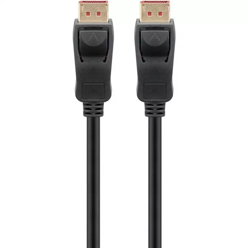 DisplayPort 2.1 kaabel, sertifitseeritud, 16K @ 60 Hz, 80 Gbit/s (must, 1 meeter, VESA sertifikaat)