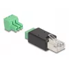 DeLOCK 66607 kaabelsoo vahetaja RJ45 3-kontaktiline klemmliist Must Roheline