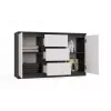 Kummut 2 ust 3 sahtlit top e shop M-MP-K-MAL-2D3S-ANTBIA — antratsiidist raam, valged uksed, 1200×750×400 mm