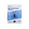LogiLink USB-C DAC heliadapter. USB-C/M kuni 3,5 mm/F. Must