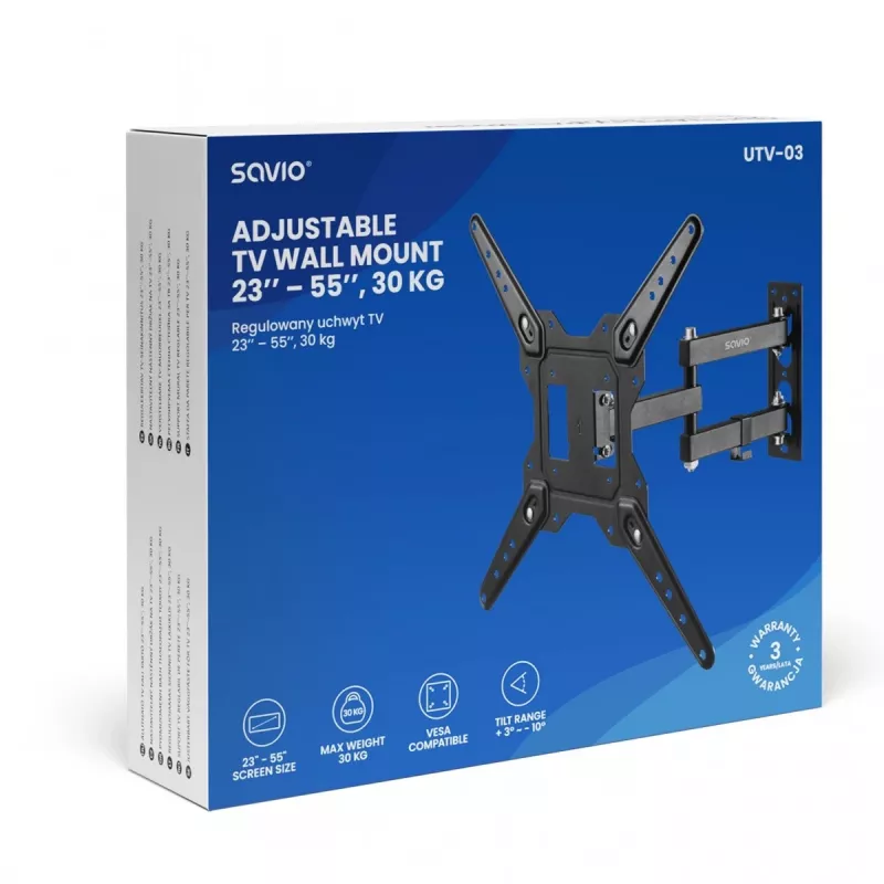 Savio UTV-03 TV kinnitus/tugi 139,7 cm (55) Must