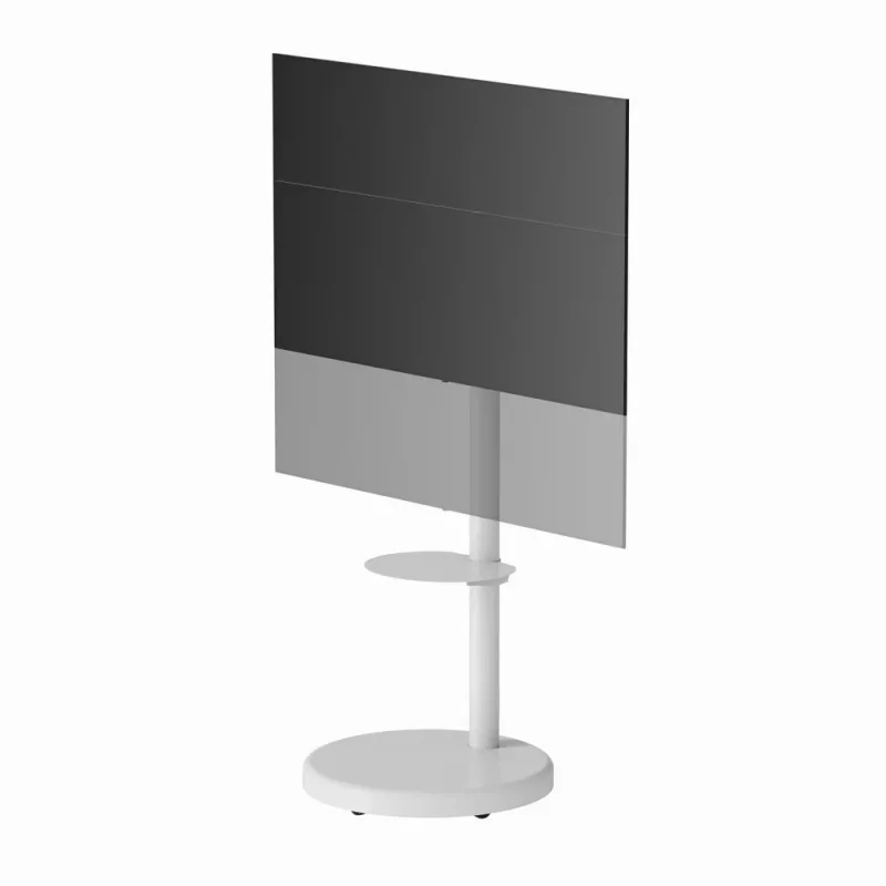 Põranda-TV-alus GEMBIRD TVS-86TR-01-W 37–86-tollistele teleritele, valge, pööratav ja kallutatav, VESA 200x200–600x400, max koormus 50 kg