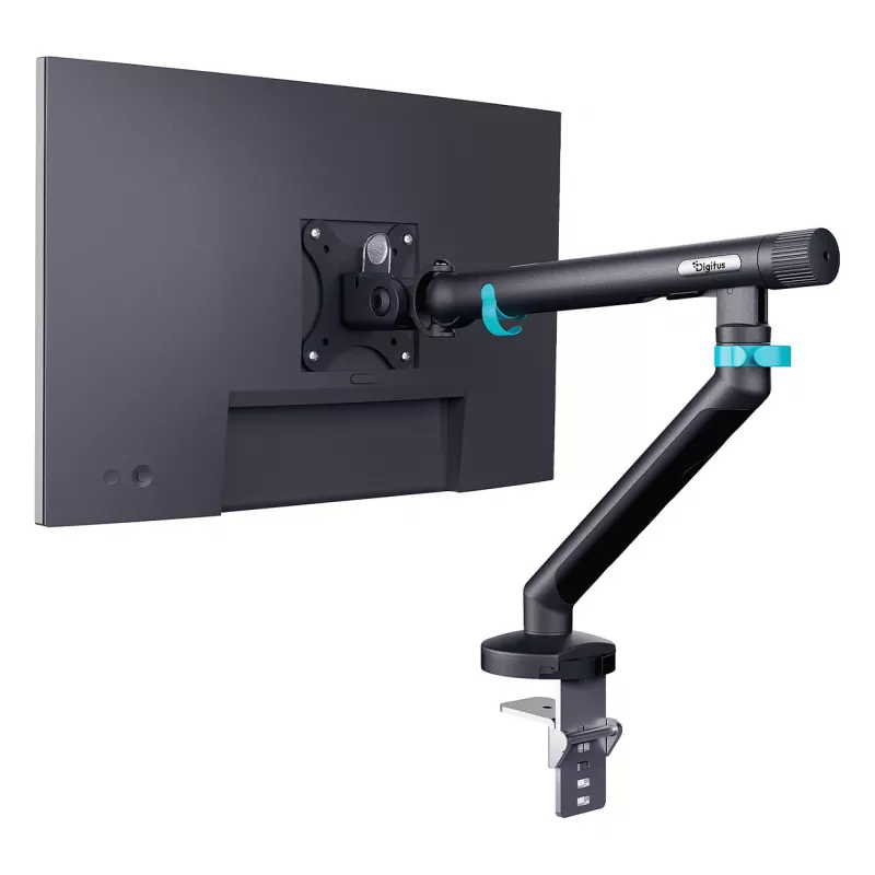 Monitorialus DIGITUS Single disainiga kuni 35 tolli ekraanidele, klambriga, 10 kg, VESA 75x75–100x100, kallutus -45–90°
