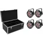 EUROLITE SLS-6 TCL 4x LED-spotikomplekt koos TDV-1 kohvriga, 4‑osaline komplekt, RGBW pesuvalgustid