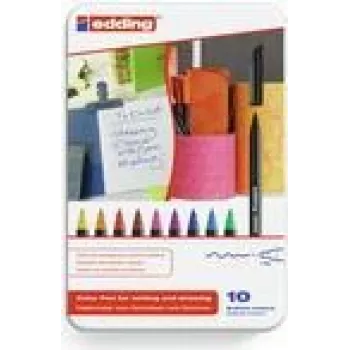 Viltpliiats Edding 1200 colourpen Peen Must Sinine Pruun Roheline Oranž Roosa Lilla Punane Kollane 10 tk