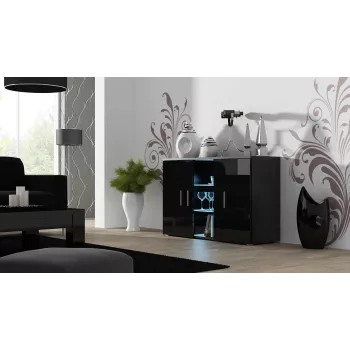 Külgkapp Cama SOHO S7 120 cm Must Läikiv