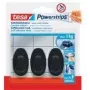 tesa Powerstrips Haken SMALL Oval, schwarz aus hochwertigem Kunststoff, mehrfach verwendbar mit - 1 Stück (58275-00000-20)