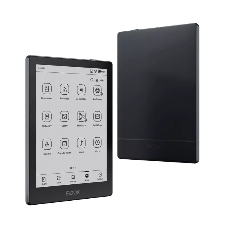 E-luger Onyx Boox 6 tolli (15,2 cm), 1448×1072 E‑ink, 32 GB, 2 GB muutmälu, Android 11, kahe sagedusega Wi‑Fi, Bluetooth 5.0, MicroSD, USB‑C, must
