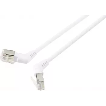 Renkforce RF-6071564 RJ45 võrgukaabel, patch-kaabel CAT 6a F/UTP 0,50 m valge pistikukontaktid 360° pööratavad, nurga all kaabliväljund 1 tk (RF-6071564)