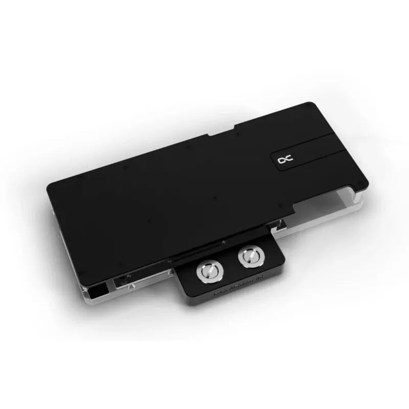 Alphacool Core RX 9070 XT Mercury läbipaistev kroom jahutusplokk tagumise plaadiga