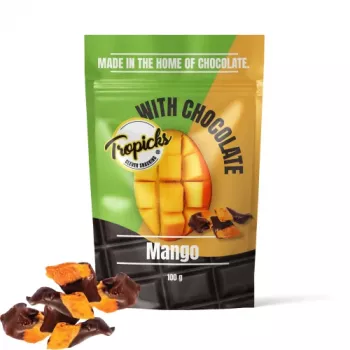 Tropicks Kuivatatud mango šokolaadiga 100 g
