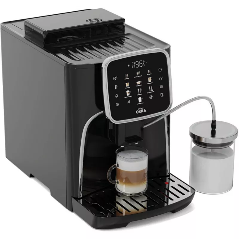 Täisautomaatne espressomasin Arzum Okka Espresso Pro M must/kroom koos piimanõuga