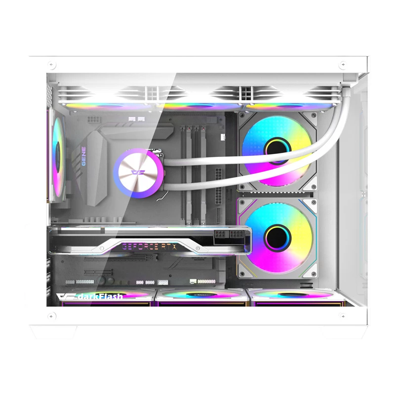 Arvutikorpus DarkFlash B275 PRO (valge) koos 6 ventilaatoriga