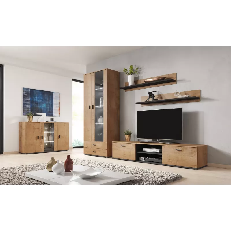 Cama sideboard 120 cm SOHO S7 lefkas oak/Must
