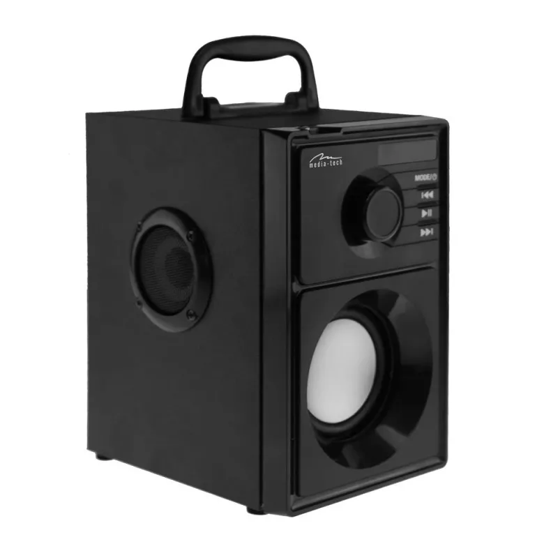 Juhtmevaba kõlar MEDIA-TECH MT3179, 20W (RMS 15W), Bluetooth 5.1, FM, MicroSD, USB, AUX, Li-Ion, 6 h, puitkere