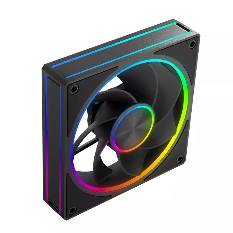 Korpuse ventilaator MODECOM VOLCANO LOOP 120 ARGB Reverse Fan Must 120 mm PWM 400–1400 RPM ARGB päis