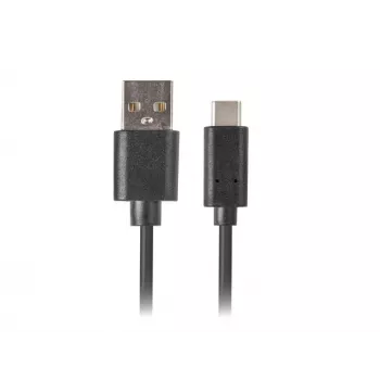 USB A – USB C kaabel LANBERG CA-USBO-20CU-0018-BK — USB 2.0, 1,8 m, must