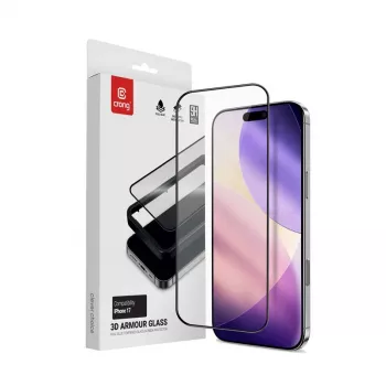 Crong karastatud klaasist ekraanikaitse paigaldusraam iPhone 17 jaoks (mudel CRG3DAGIP1763)