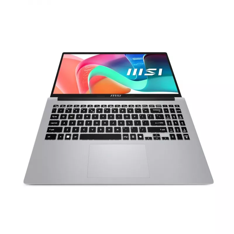 MSI Modern 15 F13MG-088PL Intel® Core™ i7 i7-1355U sülearvuti 39,6 cm (15,6 inch) Full HD 16 GB DDR4-SDRAM 512 GB SSD Wi-Fi 6E (802.11ax) Windows 11 Pro hõbedane