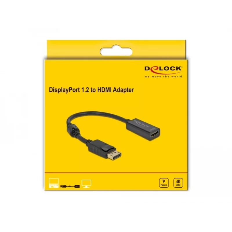 Adapter DisplayPort 1.2 isane HDMI emasele 4K DeLOCK 63559