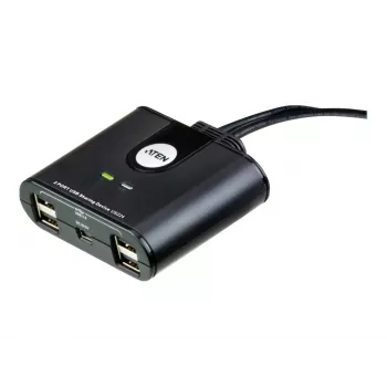 USB 2.0 2-pordiline välisseadmete jagamise seade ATEN US224AT — USB Type-A, 1,8 m kaabel, must