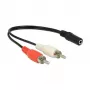 Audio kaabel DeLOCK 85806 0.2m 2xRCA 3.5mm Must Red Valge