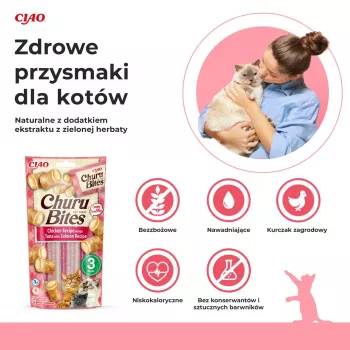 INABA Churu Bites kana tuunikala ja lõhega - kassimaiused - 3x10 g