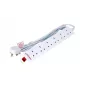 Pikendusjuhe Microconnect MC-UKSURGESTRIP6-2M 6 vahelduvvoolupesa 2 m Siseruumides Valge