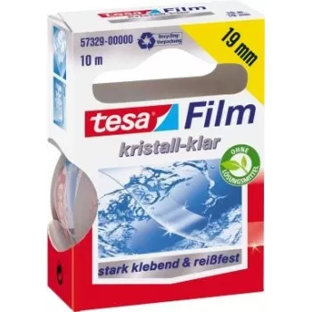 tesa Film, kristallselge, 19 mm x 10 m universaalne kleeplint, valmistatud PP-kilest, rebenemiskindel (57329-00000-02)