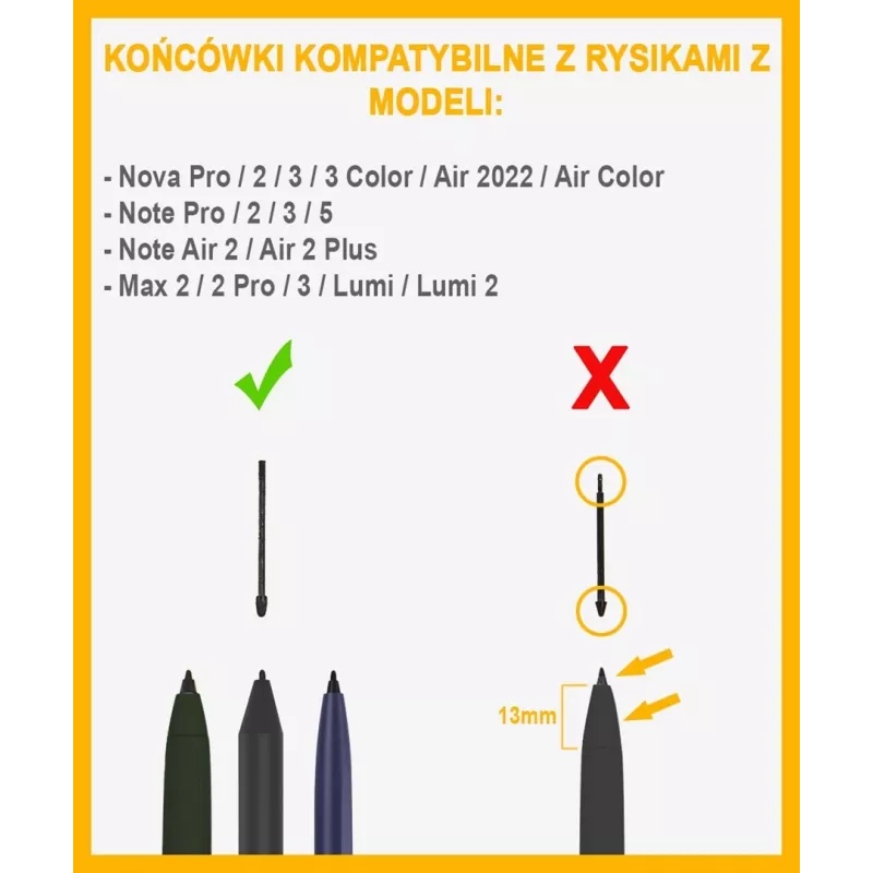 Stylus Tips for Onyx E-Reader Note 3 — Replacement nibs, Must, 5 pieces