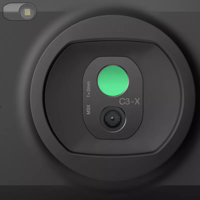 FLIR C3-X termokaamera Must 1800 mAh Vanaadiumoksiid jahutamata fokaaltasapinna maatriksid, sisseehitatud ekraan 128 x 96 pikslit LCD 640 x 480 pikslit