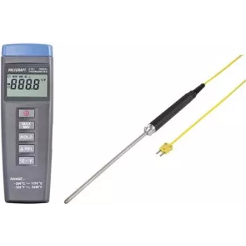 VOLTCRAFT K101 + TP 208 temperatuurimõõteriist -200 kuni +1370 °C Andur tüüp K