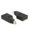 Delock adapter mini DisplayPort 1,2 isane > DisplayPort emane 4K 90° pööratud - DisplayPort-adapter - Mini DisplayPort (M) nurga all DisplayPort (W) nurga all - Must (65626)
