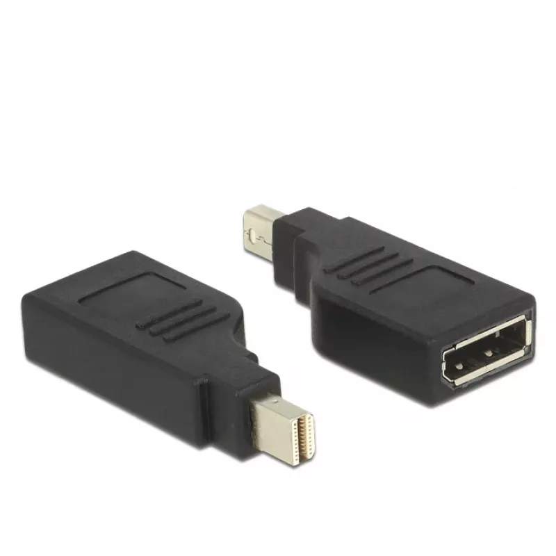 Delock adapter mini DisplayPort 1,2 isane > DisplayPort emane 4K 90° pööratud - DisplayPort-adapter - Mini DisplayPort (M) nurga all DisplayPort (W) nurga all - Must (65626)