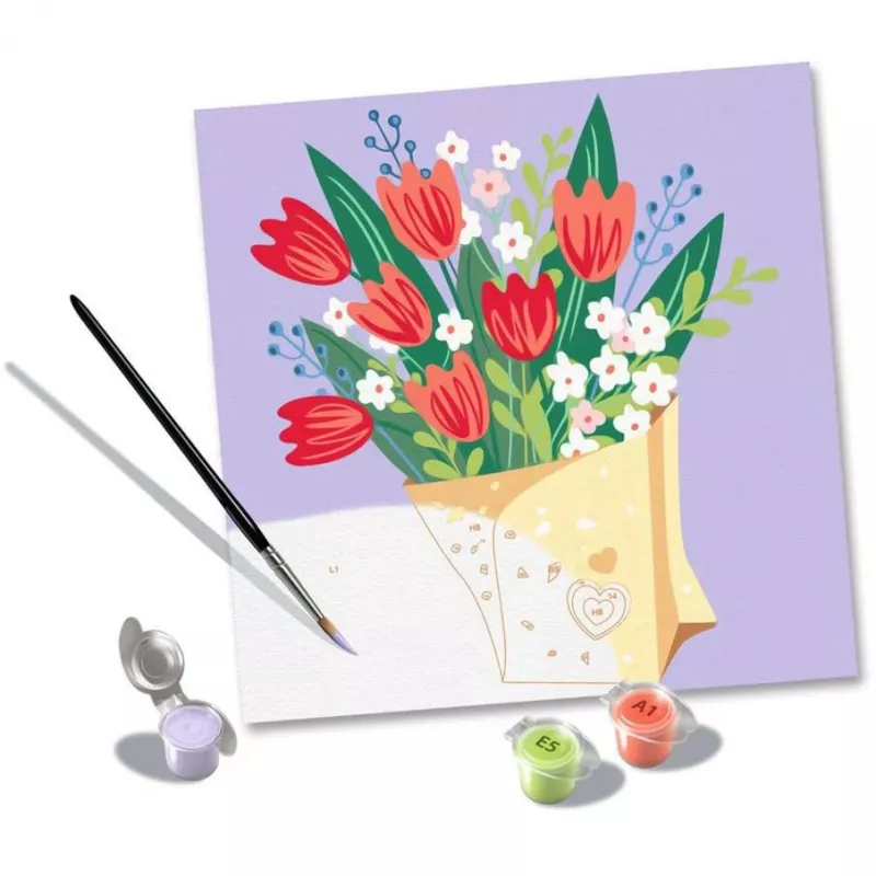 Värvi-numbrite-järgi komplekt Ravensburger CreArt - Tulbi buketi maal, mudel 25518